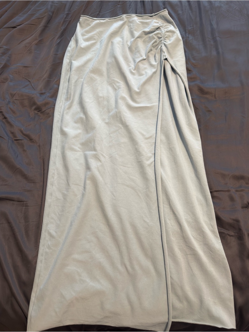 SKIMS Light Gray Ruched Side Maxi Skirt